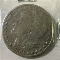 1881 O US Morgan silver dollar