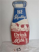 Pressed Board Milk Sign