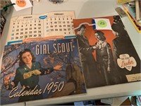 ANTIQUE CALENDARS AND GIRL SCOUT MAG