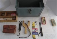 Vintage Metal Tackle Box w/Contents