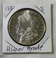 1881 s US Morgan silver dollar