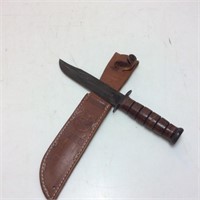 KA BAR USMC VINTAGE BOOT KNIFE USMC LEATHER