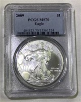 2009 US silver eagle PCGS MS70