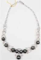 14Kt white gold ladies Tahitian cultured pearl and
