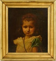 Continental School Portrait of Young Girl