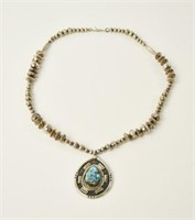 Harry Plummer Navajo Sterling, Turquoise Necklace