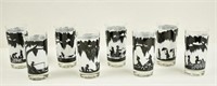 Set of Eight Carew Rice Silhouette Glasses