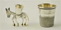 Sterling Thimble Shot Glass & Toothpick Holder