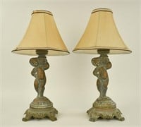 Pair of Figural Putti Table Lamps