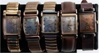 Lot of 5 Gruen 10kt Gold Filled Wrist Watches