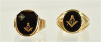 Two 10kt Gold Masonic Rings