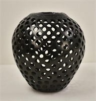 Oaxaca Blackware Carved Pottery Vase