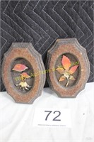 Wood Plaques - Copper Leaf & Mushroom