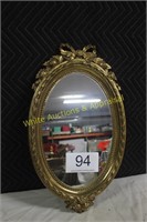 Home Interior Oval Mirror w/Gold Trim