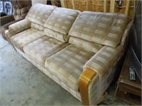 Couch with wood accents & matching love seat