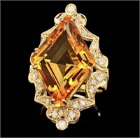 $12,620  14k Gold 16.0ct Citrine 1.00cts Diamond