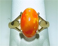 14k Yellow Gold Fire Opal Ring