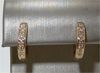 14k Yellow Gold 0.1 cts Diamond Earrings