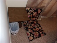 SMALL END TABLE WITH CHAIR CUSHION & WASTE CAN