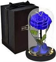 LED Enchanted Blue Rose in a Glass Jar Lamp