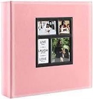 Hardcover Photo Album with1000 pockets, Linen Pink