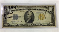 1934A $10 Yellow Seal Note