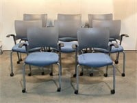 (8) Exemplis Stackable Rolling Office Chairs