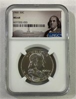 1960 Ben Franklin Half Dollar NGC MS64