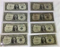8 $1 US 1935 Blue Note Silver Certificates