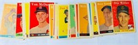 Lot of 52 - 1958 Topps Baseball Cards, Low Grade