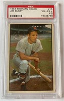 1953 Bowman Color Jim Busby Baseball Card #15, PSA