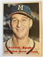 1957 Topps Warren Spahn Baseball Card #90