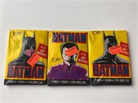 3 Unopened 1989 Batman Wax Packs