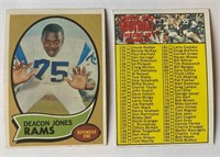 Lot of 129 Topps 1970 Football Cards