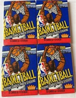 4 Unopened 1989 Fleer Basketball Wax Packs