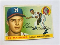 1955 Topps Eddie Mathews Baseball Card #155