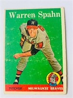 1958 Topps Warren Spahn Baseball Card #270