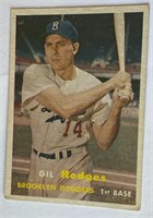 1957 Topps Gil Hodges Baseball Card #80
