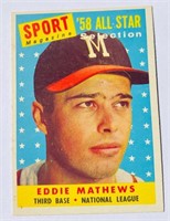 1958 Topps Eddie Mathews All Star Baseball Card