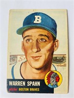 1953 Topps Warren Spahn Baseball Card #147