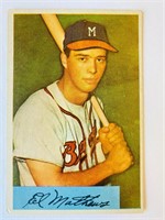 1954 Bowman Eddie Mathews Baseball Card #64