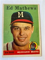 1958 Topps Eddie Mathews Baseball Card #440