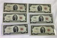 Lot of 1953 & 1963 $2 Red Seal Notes