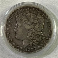 1897 S US Morgan Silver Dollar