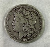 1892 CC US Morgan Silver Dollar