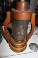 WOODEN ELECTRIC LANTERN - 1 CROWN GLASS