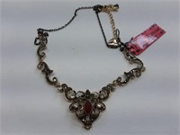 VICTORIAN INSPIRED CHOKER NECKLACE ANTIQUED TONE