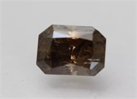 Certified 1.01ct Radiant cut Vivid Brown Diamond