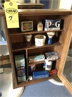 Shaving Cabinet w/ Brushes, Cup, Razor