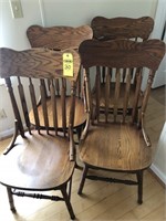 4 Oak Dining Chairs